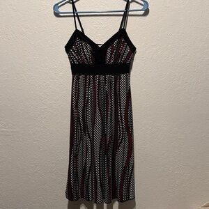 Sexy Candies Retro Geometric Print Empire Waist Spaghetti Strap Dress Midi Small